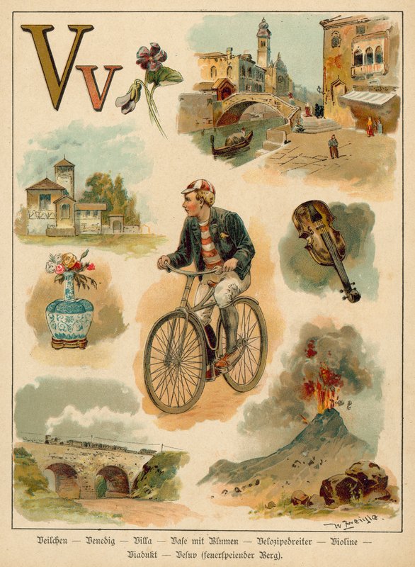 Lettre V (chromolithographie) - Walter Zweigle