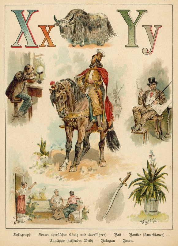 Lettre X et Lettre Y (chromolithographie) - Walter Zweigle