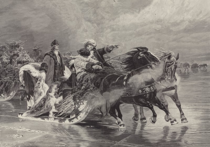 Le Grand Électeur traversant le lagon de Courlande, 19 janvier 1679 - Wilhelm Simmler