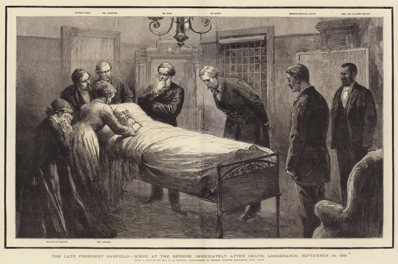 Le défunt Président Garfield, scène au chevet immédiatement après la mort, Longbranch, 19 septembre 1881 - William Allen Rogers