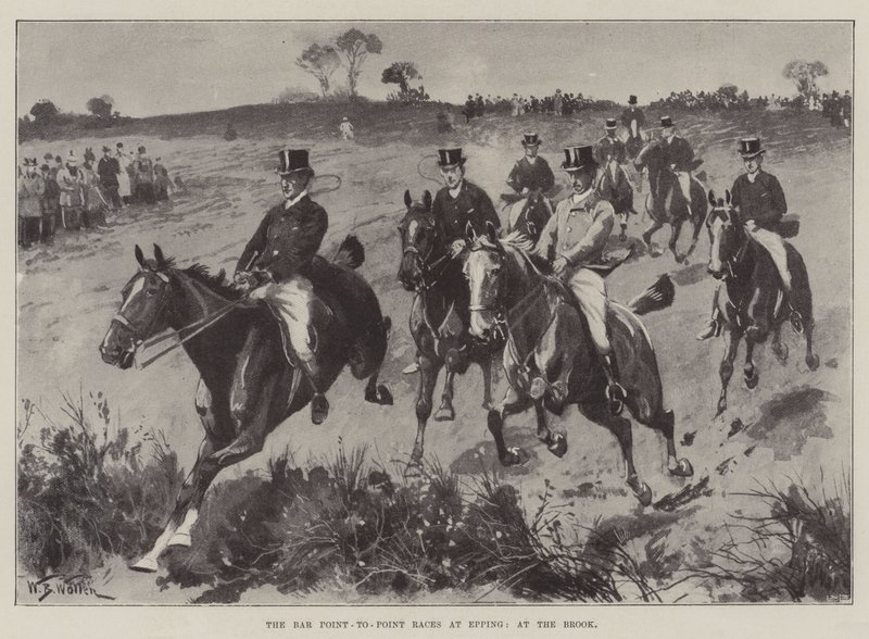 Les courses Point-to-Point de Bar à Epping, au ruisseau - William Barnes Wollen