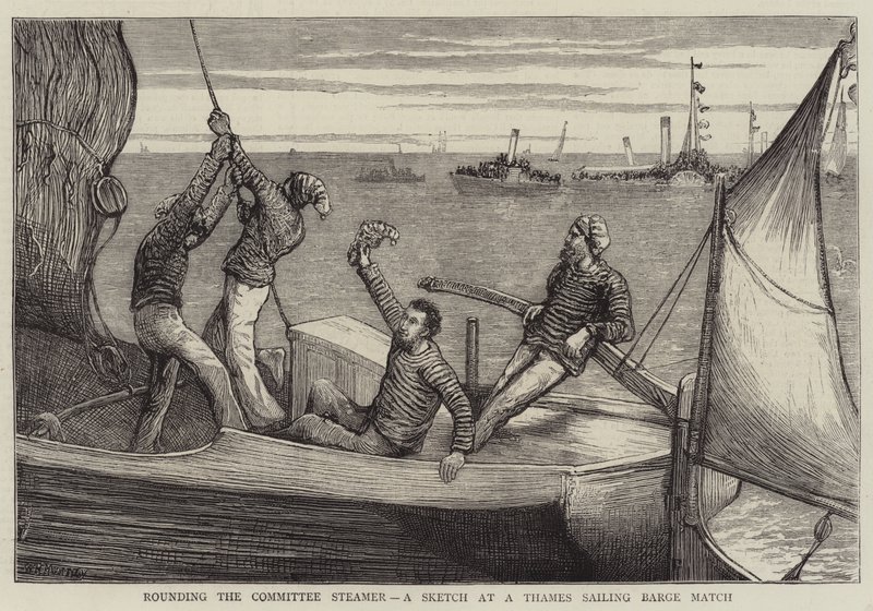 Contourner le bateau du comité, croquis lors d