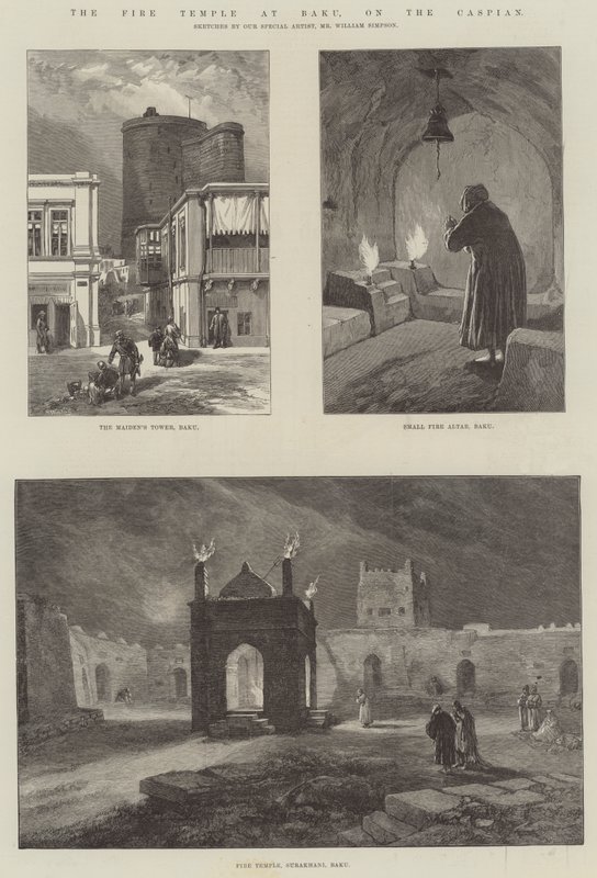 Le Temple du Feu à Bakou, sur la Caspienne - William Crimea Simpson