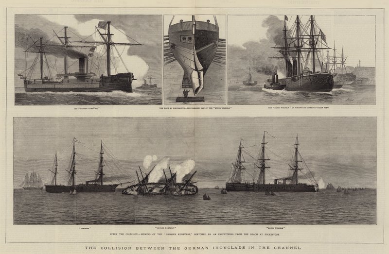 La collision entre les cuirassés allemands dans le canal - William Edward Atkins