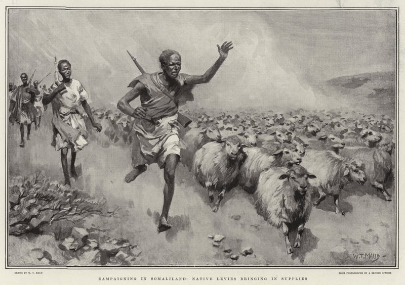 Campagne en Somaliland, les Levées Natives apportant des provisions - William T. Maud