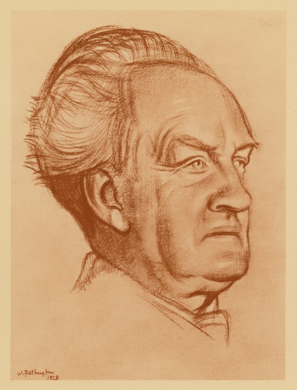 Portrait de Gerhart Hauptmann - William (after) Rothenstein