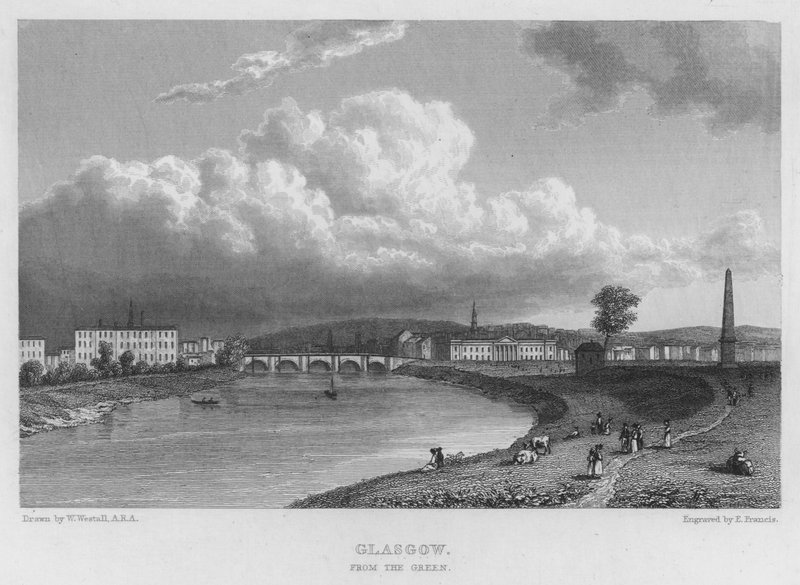 Glasgow, depuis le Green (gravure) - William (after) Westall