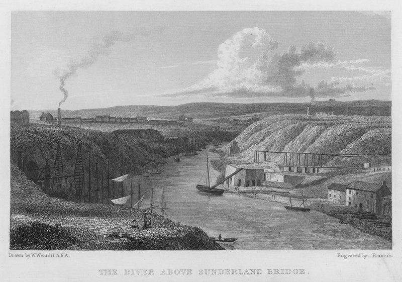 La rivière au-dessus du pont de Sunderland - William (after) Westall