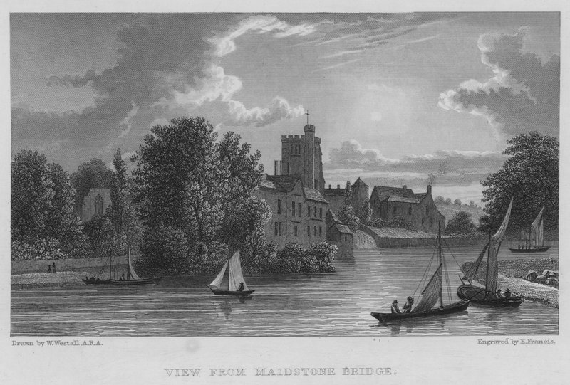 Vue depuis le pont de Maidstone - William (after) Westall