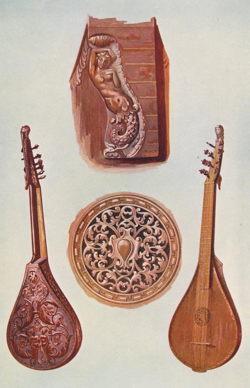 Instruments de musique : Cetera (lithographie en couleur) - William Gibb