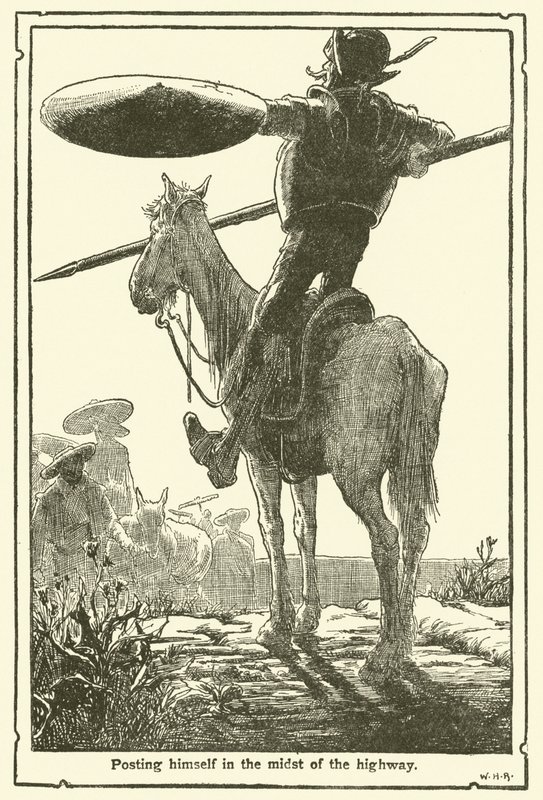 Illustration pour Don Quichotte (lithographie) - William Heath Robinson