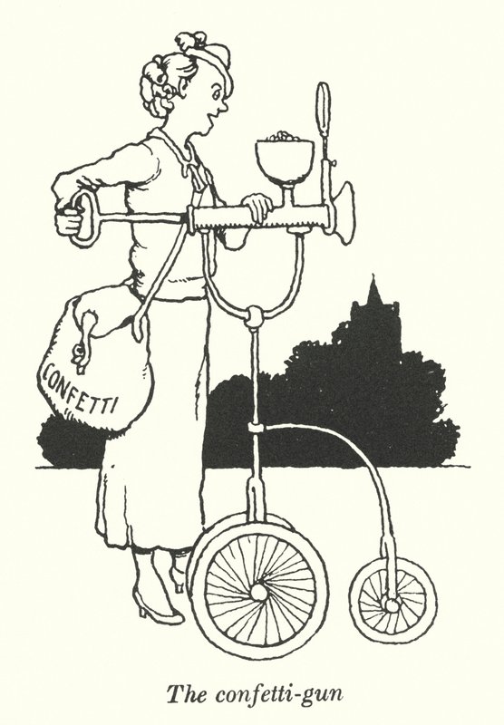 Le pistolet à confettis (lithographie) - William Heath Robinson