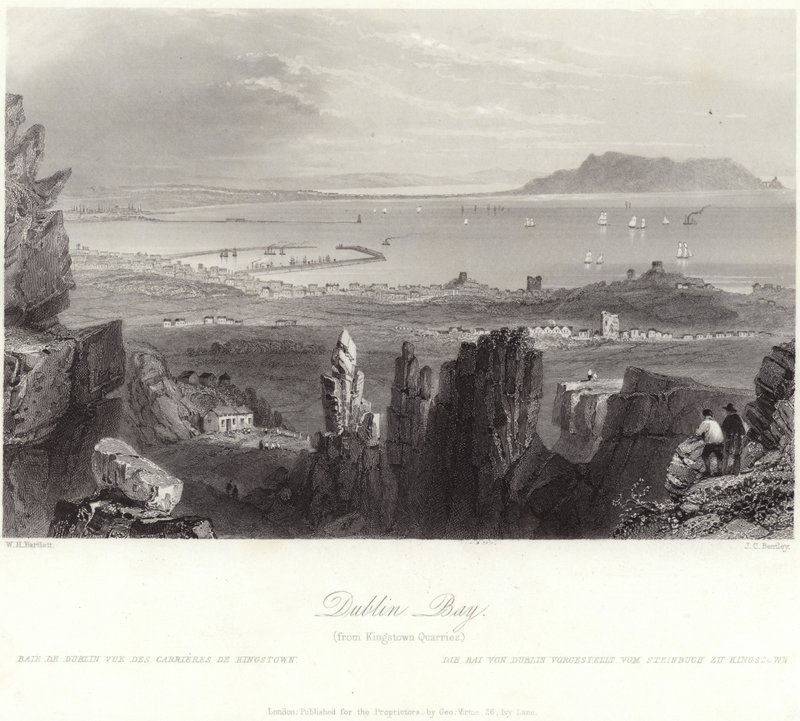 Baie de Dublin depuis les Carrières de Kingstown - William Henry Bartlett