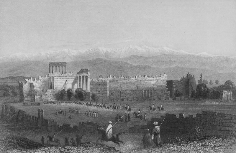 Vue générale de Balbec et Anti-Liban - William Henry Bartlett