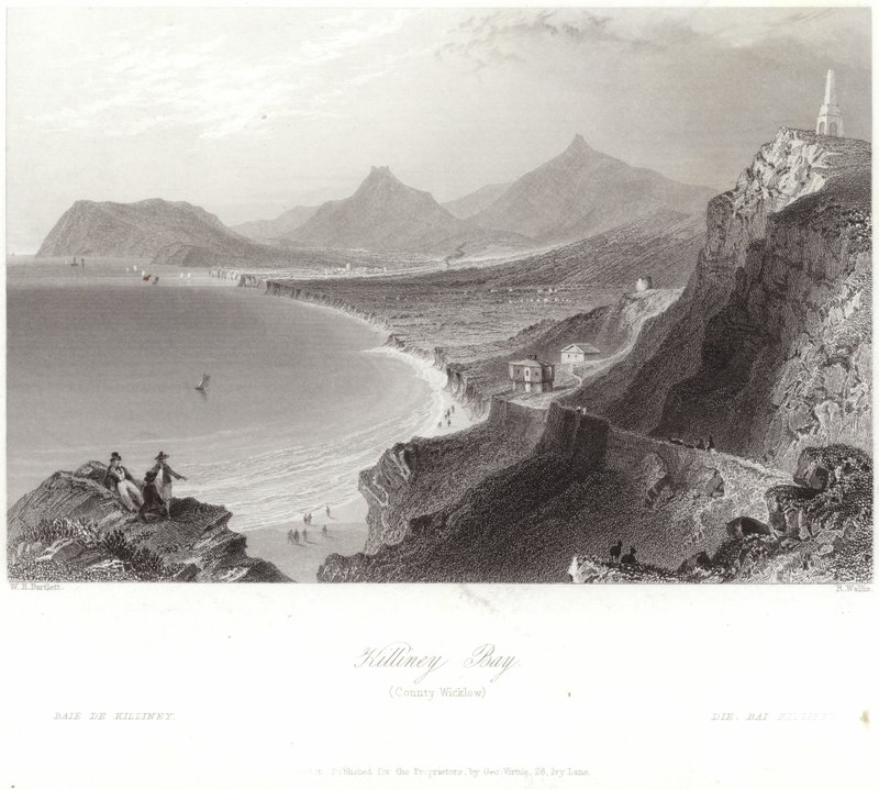 Baie de Killiney dans le comté de Wicklow - William Henry Bartlett