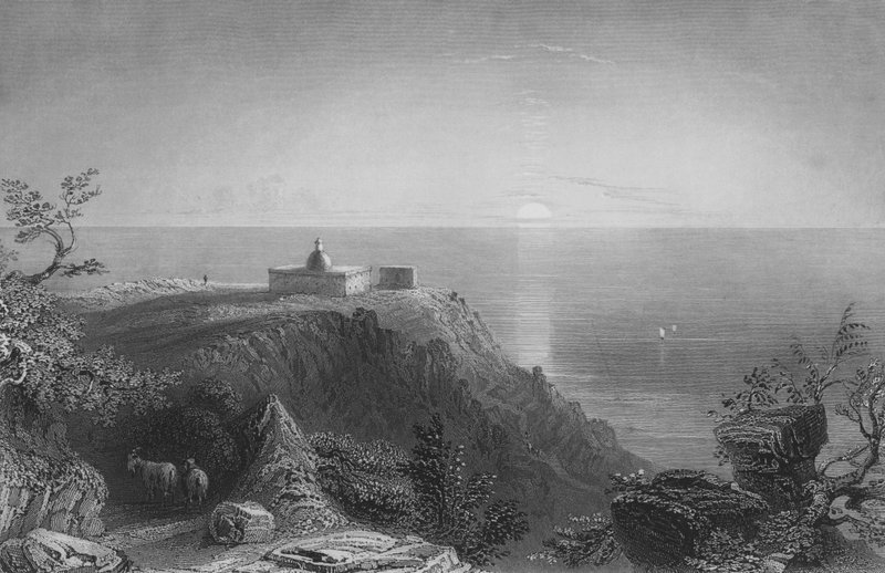 Mont Carmel, vue vers la mer - William Henry Bartlett