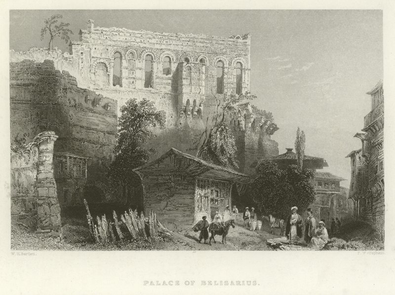 Palais de Bélisaire, Constantinople - William Henry Bartlett