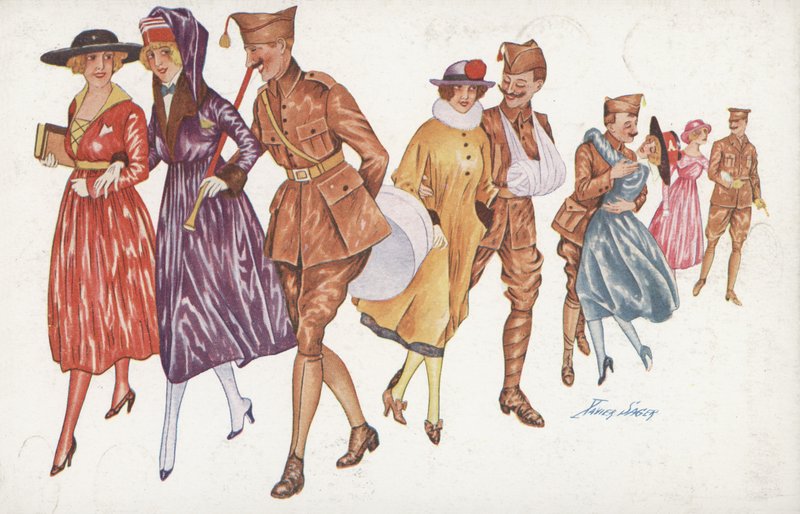 Filles sortant avec des soldats - Xavier Sager