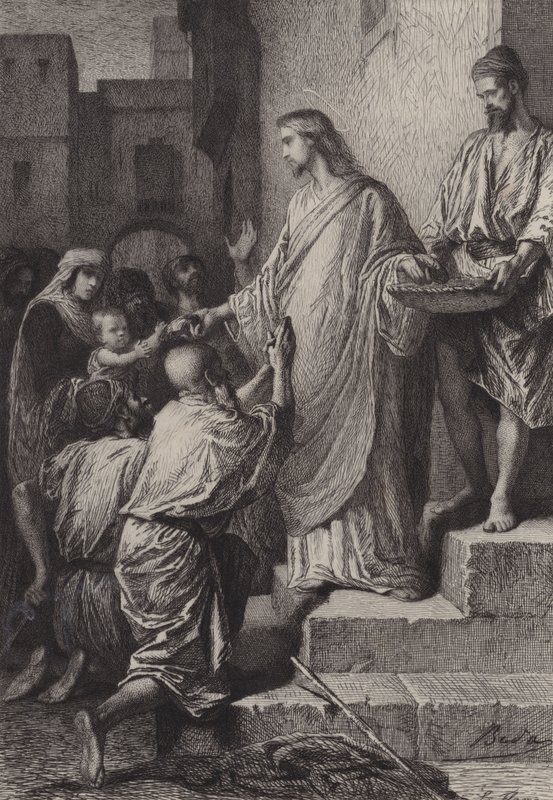 Aumône - after Albert Robida