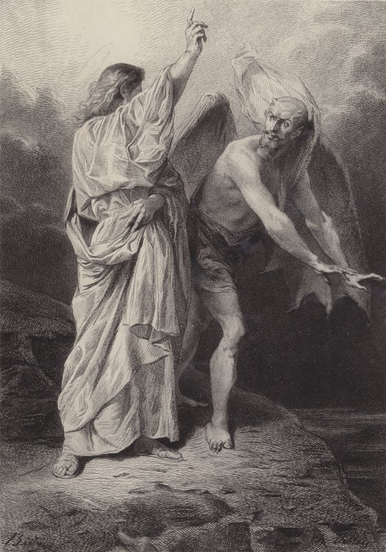 Christ tenté par le diable - after Albert Robida