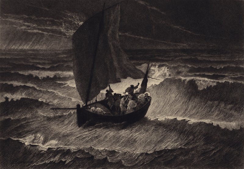 Jésus endormi pendant la tempête - after Albert Robida
