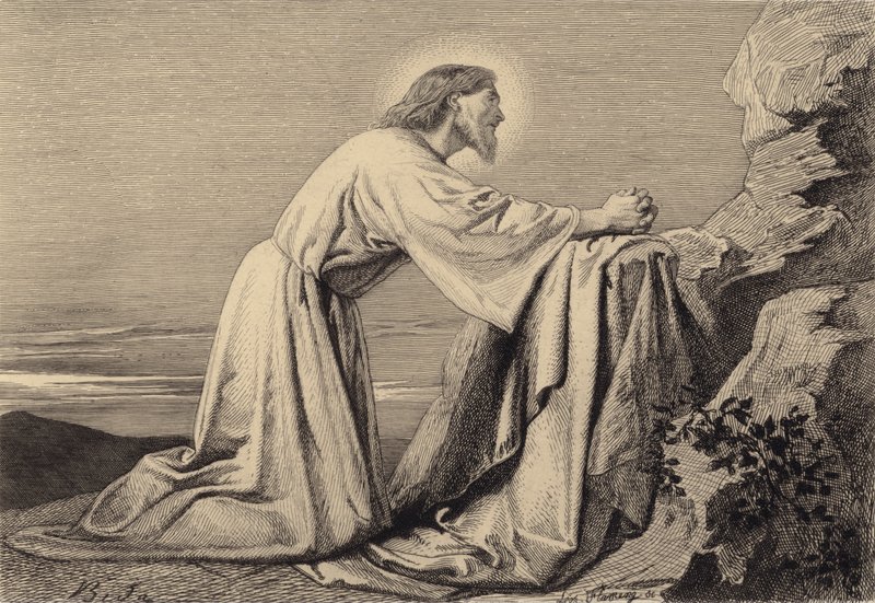 Jésus priant - after Albert Robida