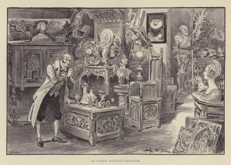 Le vieux collectionneur - after Albert Robida