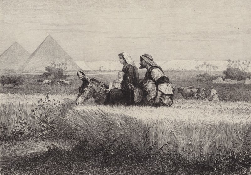 La fuite en Égypte - after Albert Robida