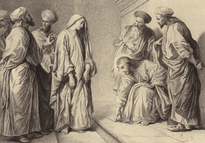 La Femme prise en Adultère - after Albert Robida