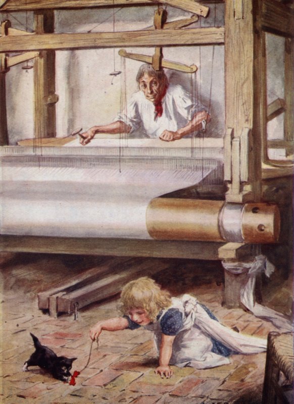 Silas Marner à son métier à tisser - after Charles Edmund Brock