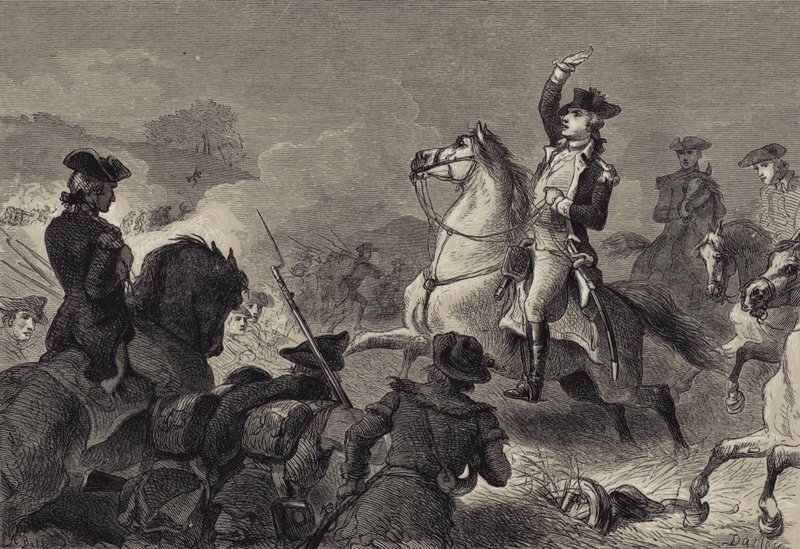 Washington à Monmouth - after Felix Octavius Carr Darley