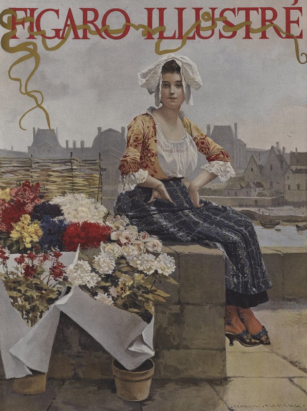 Marchande de Fleurs au Siècle Dernier - after Francois Flameng