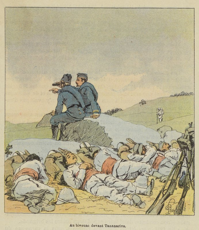 Au bivouac devant Tananarive - after Louis Charles Bombled