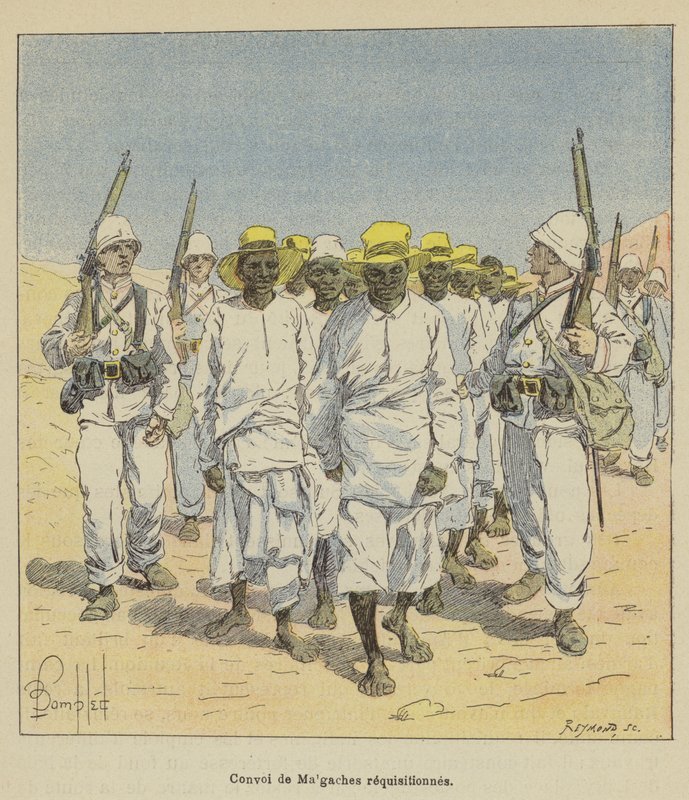 Convoi de Malgaches réquisitionnés - after Louis Charles Bombled