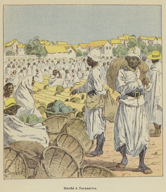 Marché à Tananarive - after Louis Charles Bombled