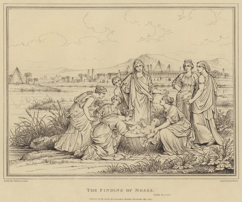 La découverte de Moïse, Exode - after Nicolas Poussin