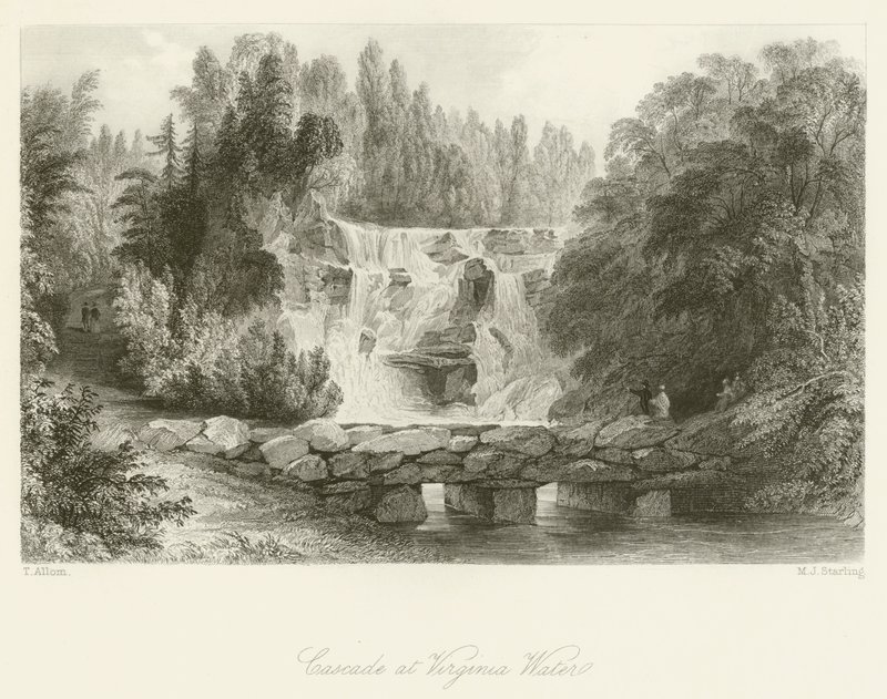 Cascade à Virginia Water - after Thomas Allom