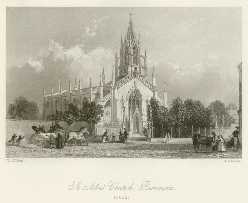 Église St John, Richmond, 1840 - after Thomas Allom